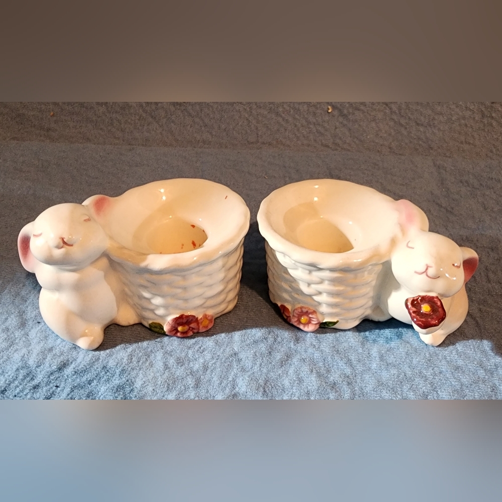 Bunny Taper Candle Holders set,  Avon